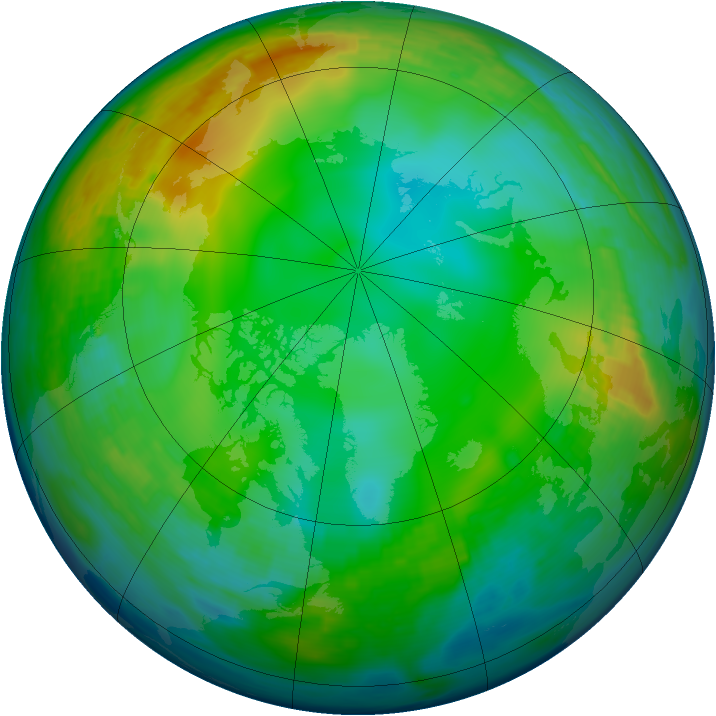 Arctic ozone map for 22 December 1991